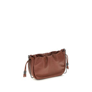 Brunello Cucinelli Brown Calf Leather Shoulder Bag