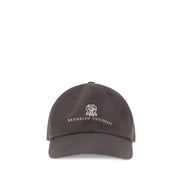 Șapcă Brunello Cucinelli maro din bumbac