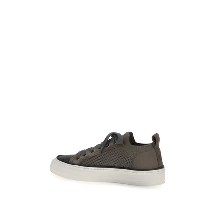 Sneakers Brunello Cucinelli maro din bumbac