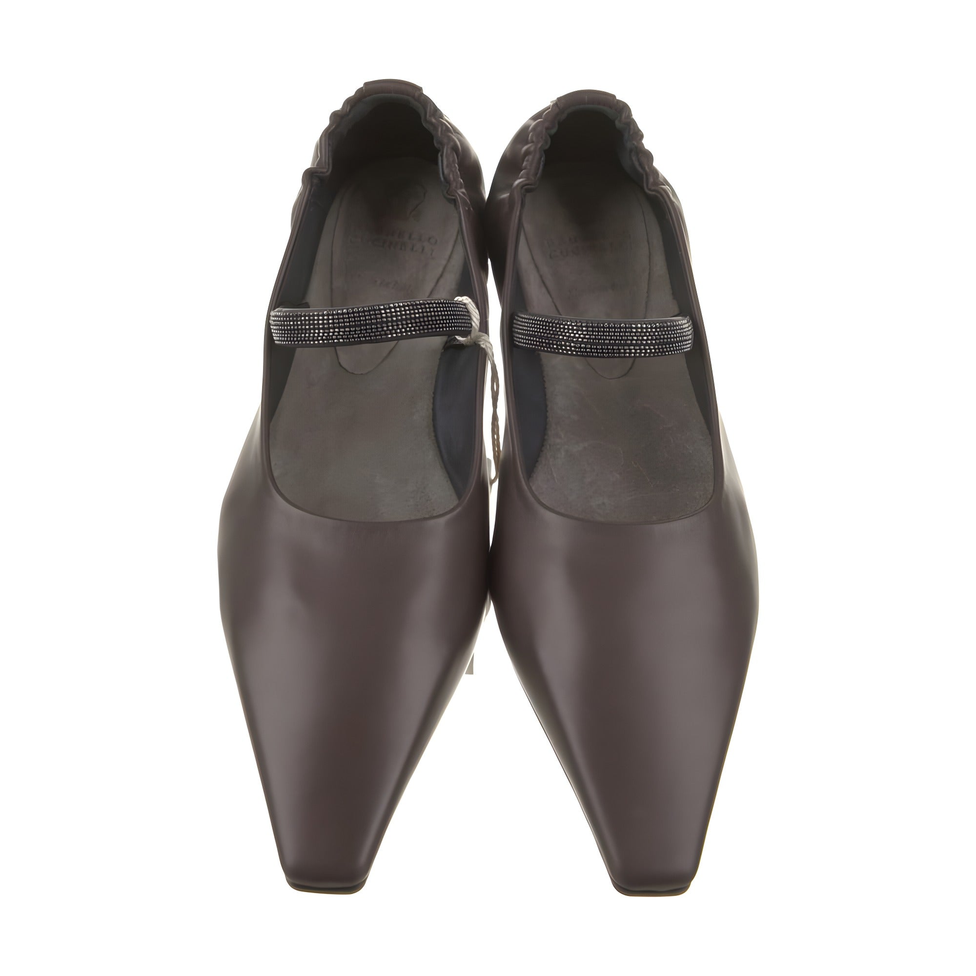Brunello Cucinelli Brown Leather Ballet Flats