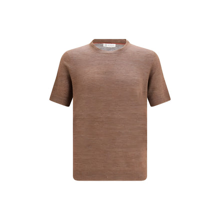 Brunello Cucinelli Brown Linen T-Shirt