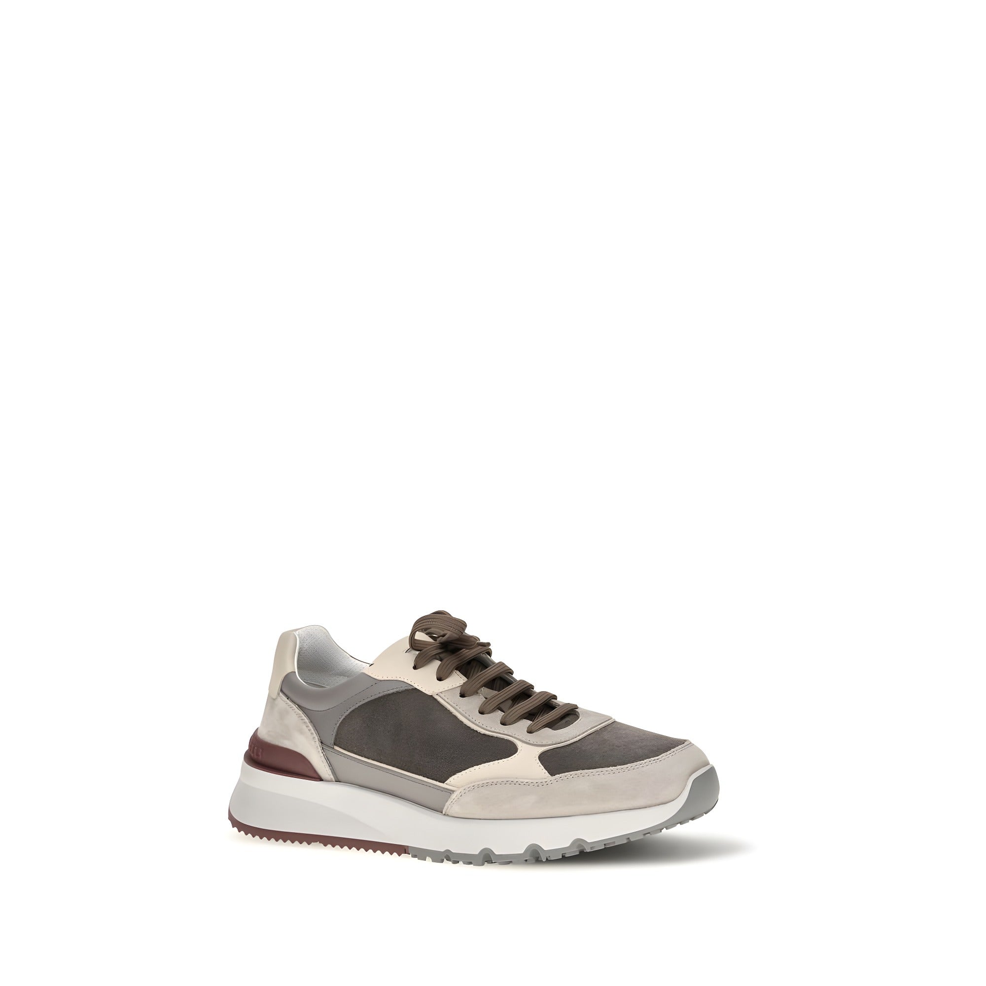Sneakers chunky Brunello Cucinelli gri din piele