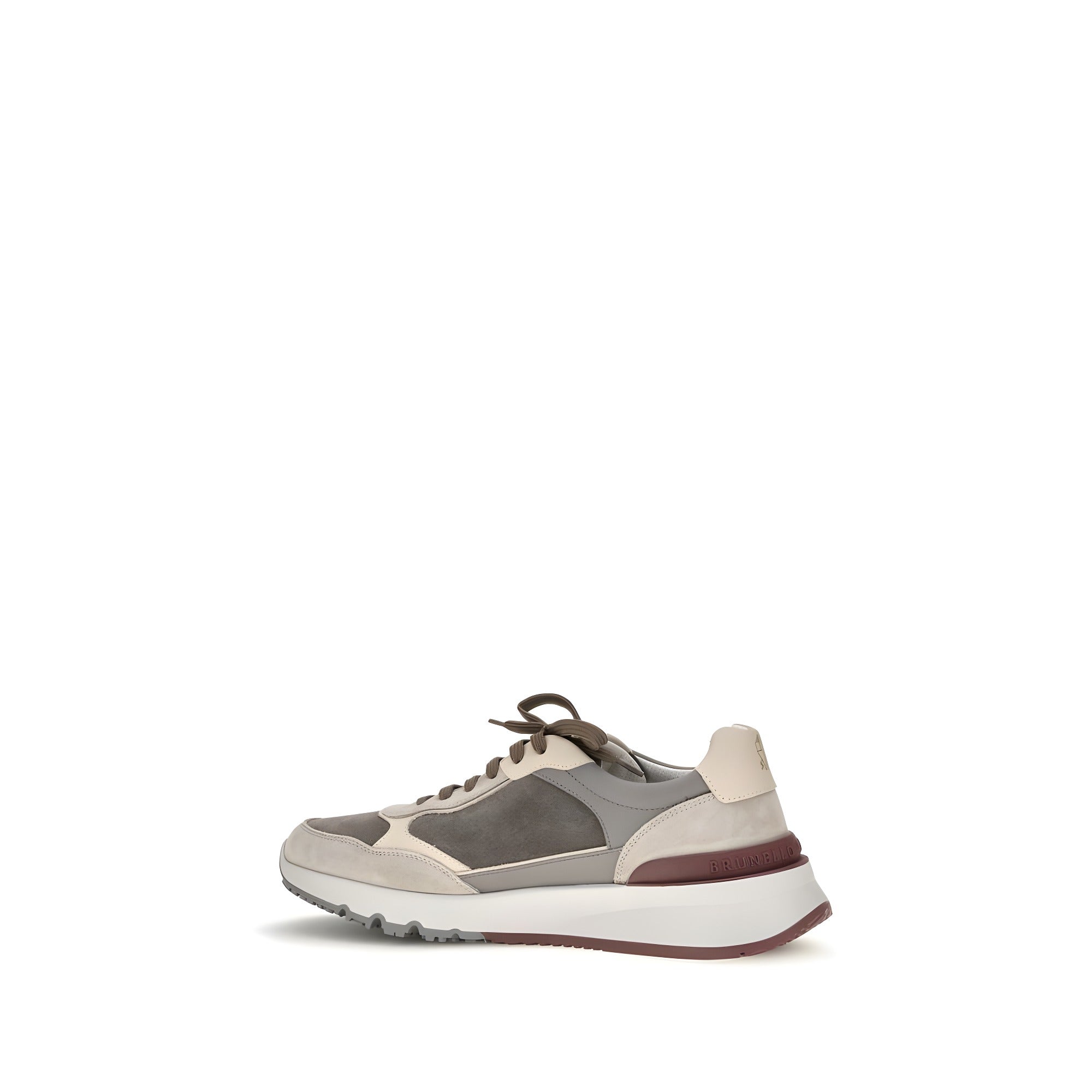 Sneakers chunky Brunello Cucinelli gri din piele