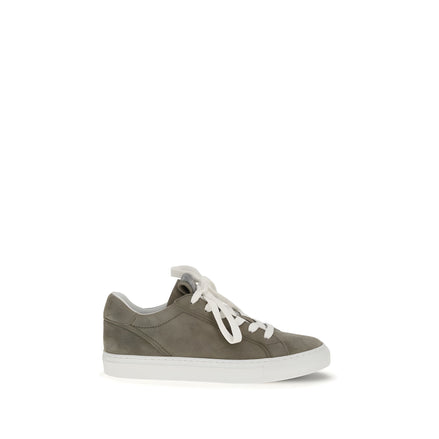 Sneakers Brunello Cucinelli gri din piele