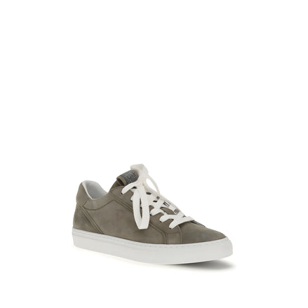 Sneakers Brunello Cucinelli gri din piele