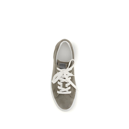 Sneakers Brunello Cucinelli gri din piele