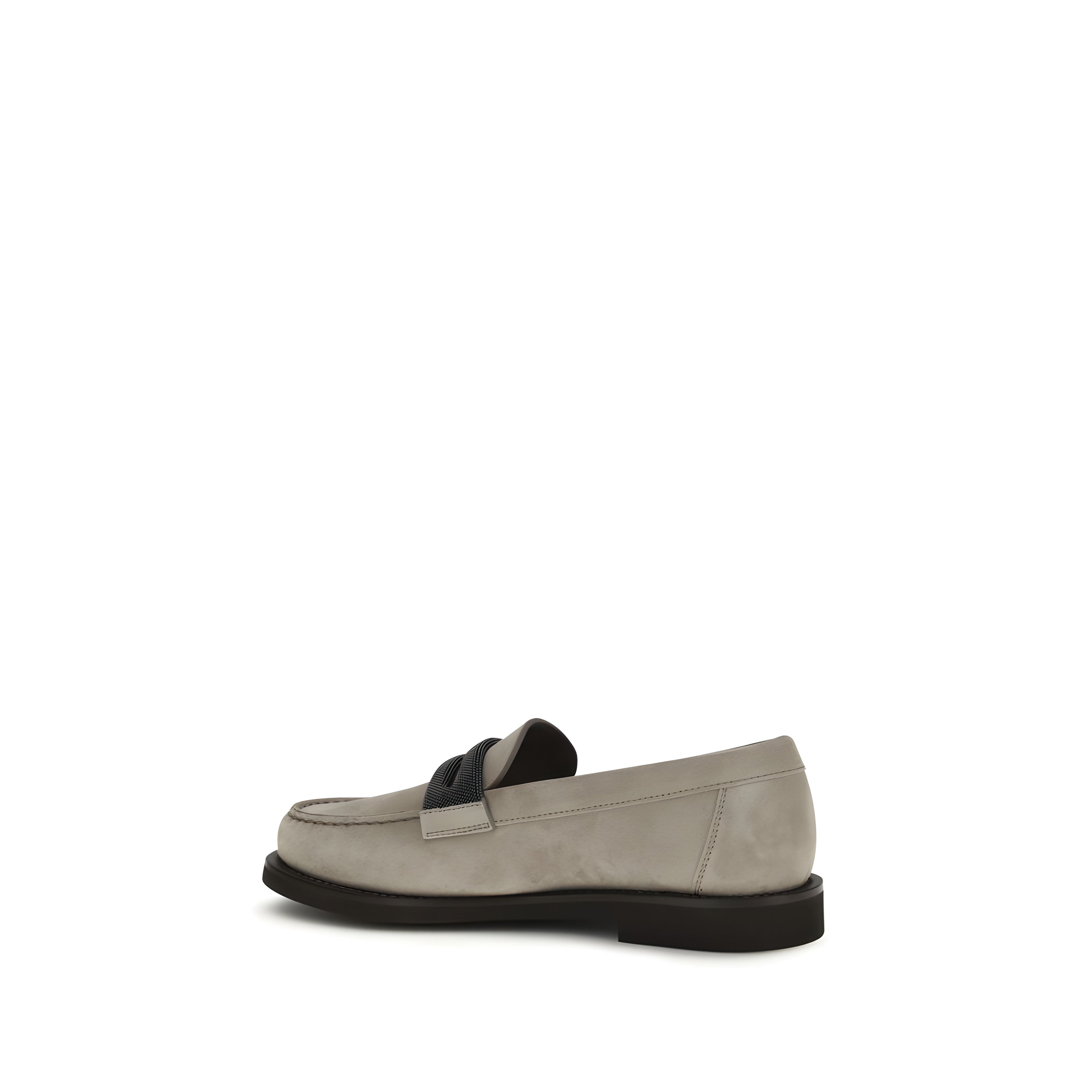 Brunello Cucinelli Grey Slip-On Loafers