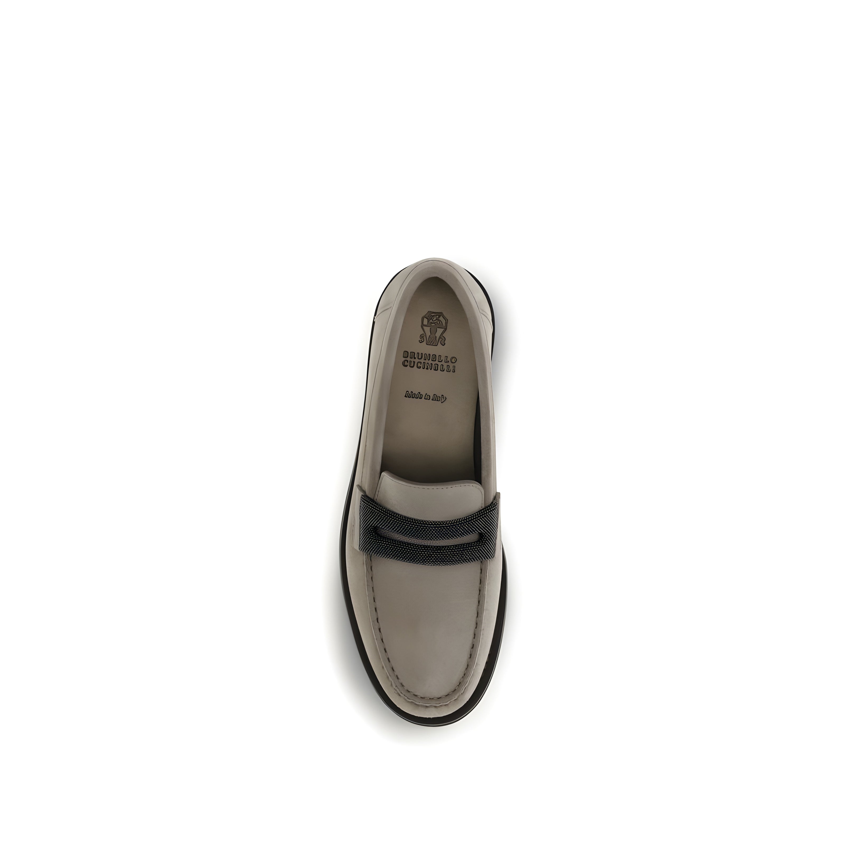 Brunello Cucinelli Grey Slip-On Loafers