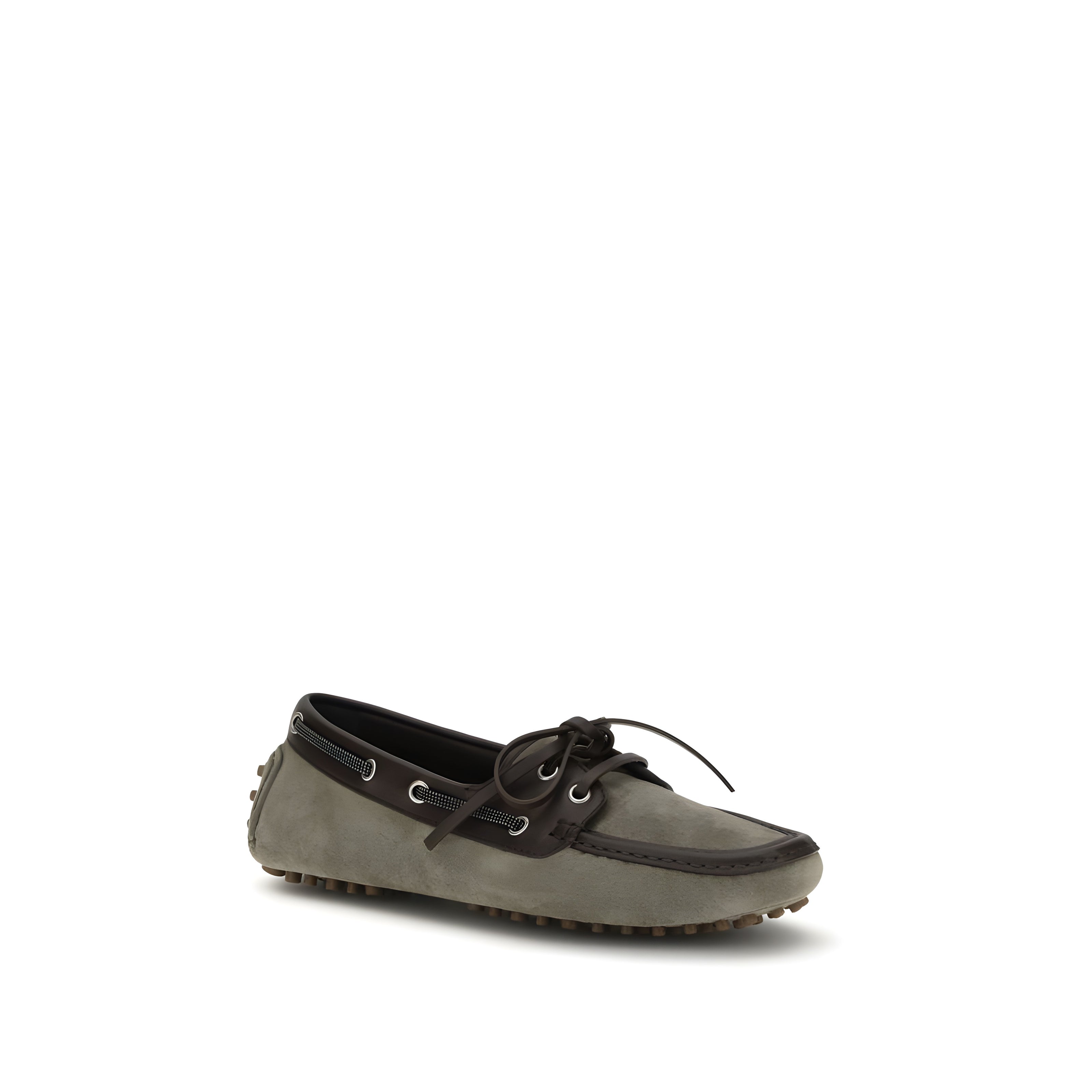 Brunello Cucinelli Grey Slip-On Loafers