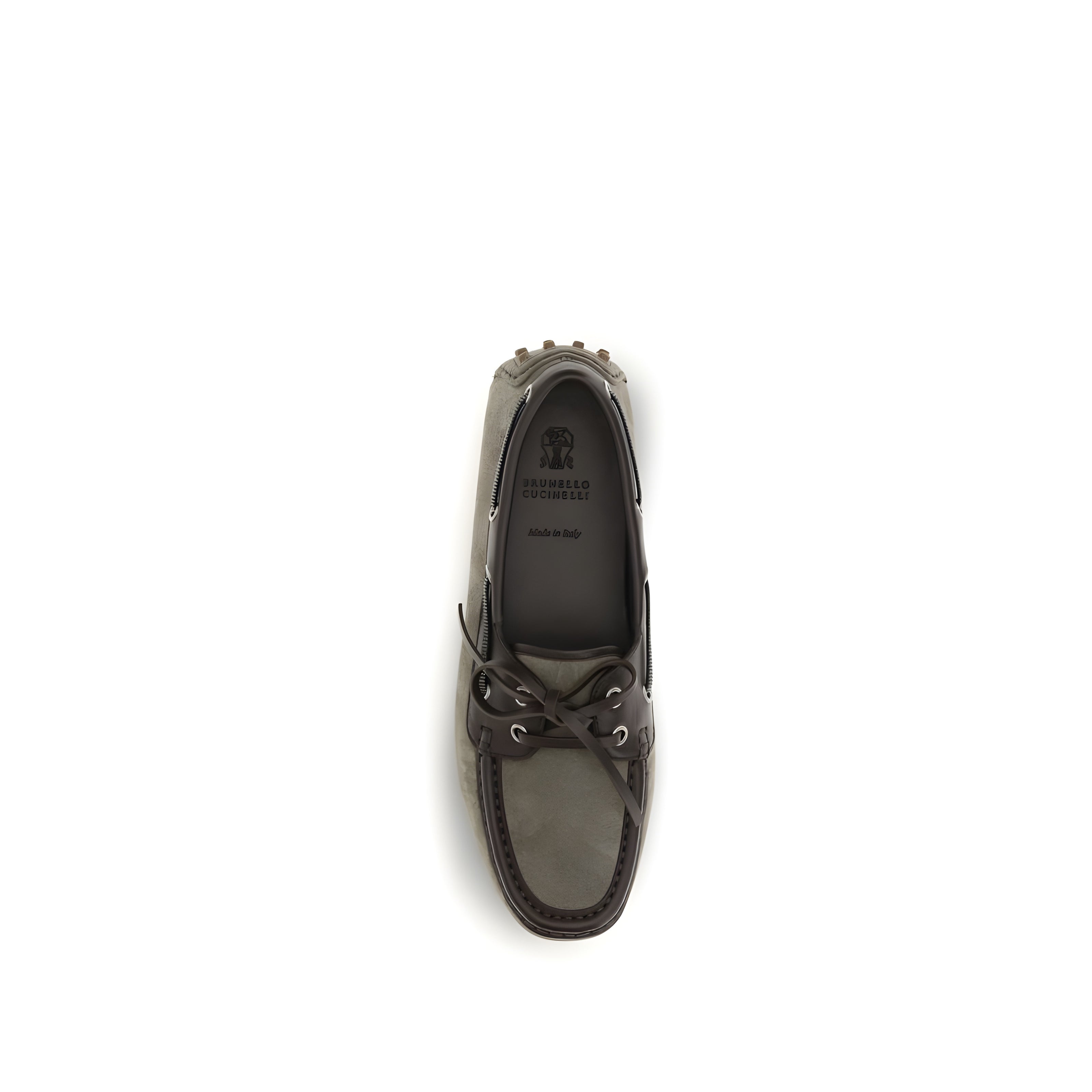 Brunello Cucinelli Grey Slip-On Loafers
