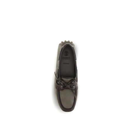 Brunello Cucinelli Grey Slip-On Loafers