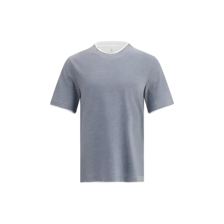 Tricou Brunello Cucinelli gri din bumbac