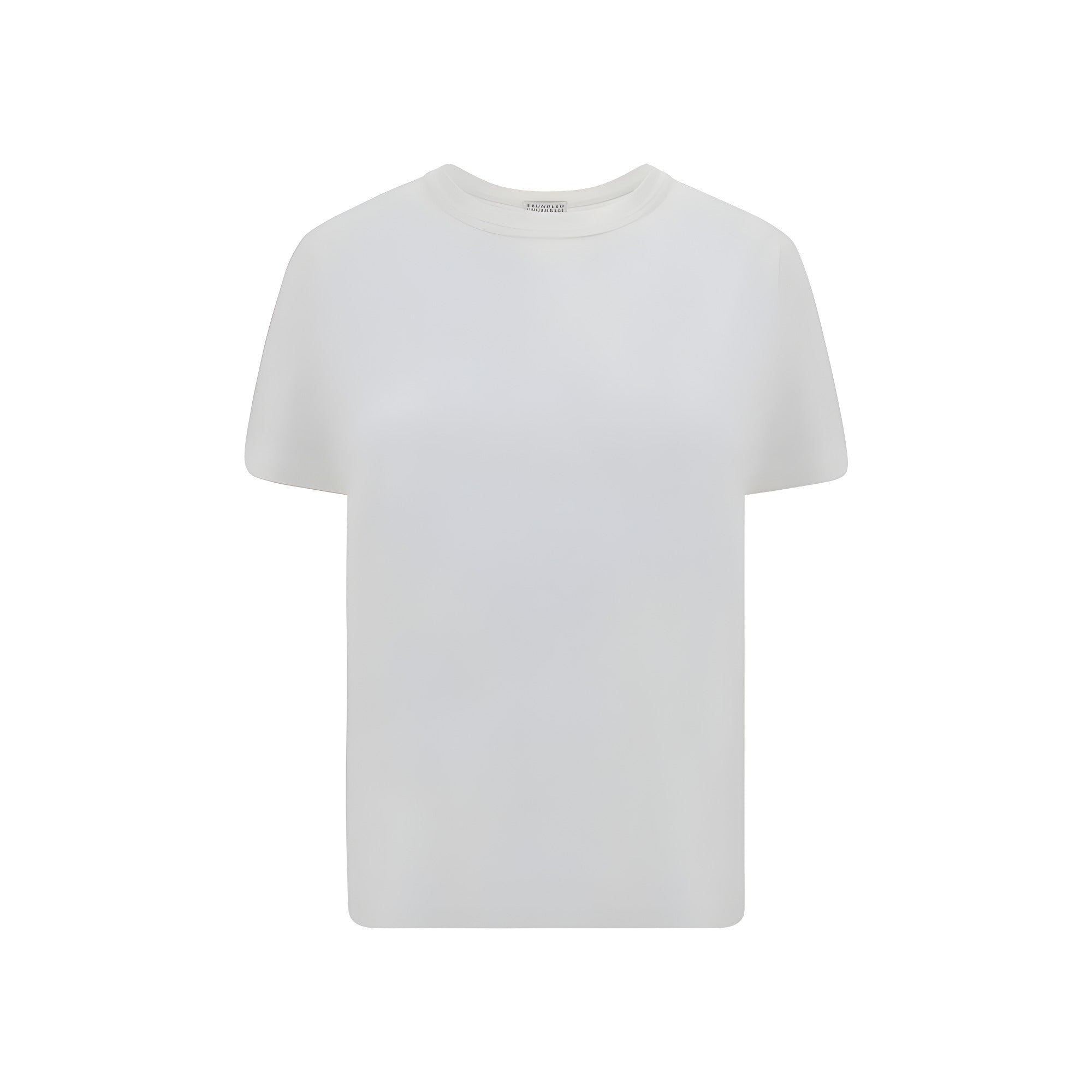 Tricou Brunello Cucinelli alb din bumbac