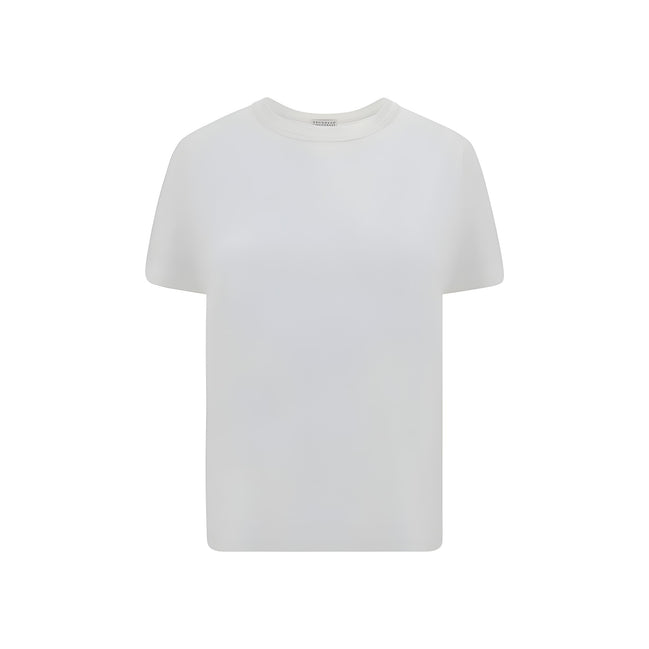Tricou Brunello Cucinelli alb din bumbac