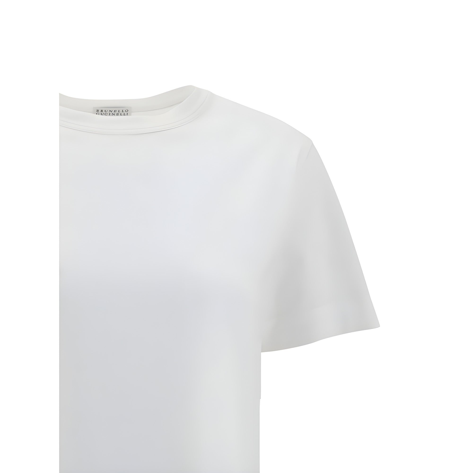 Tricou Brunello Cucinelli alb din bumbac