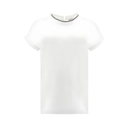 Brunello Cucinelli Tricou Alb din Elastan