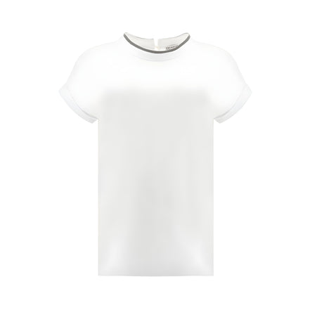 Brunello Cucinelli Tricou Alb din Elastan