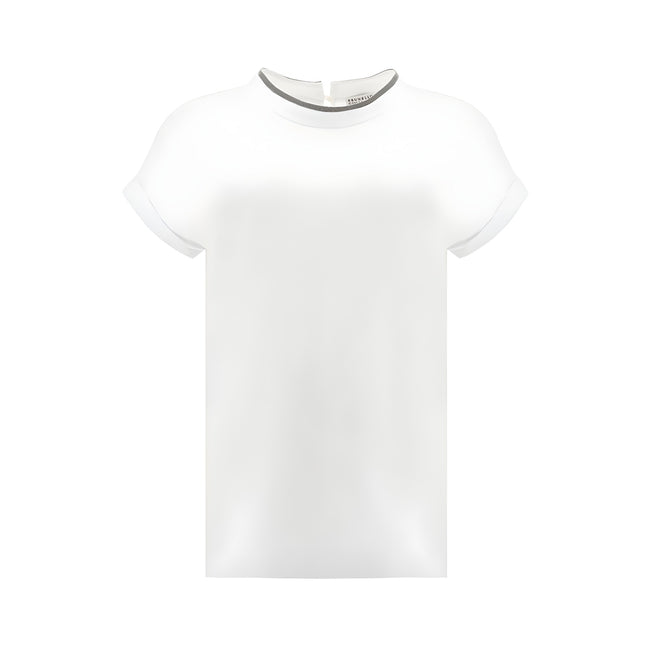 Brunello Cucinelli Tricou Alb din Elastan