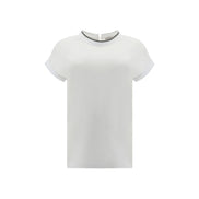 Brunello Cucinelli Tricou Alb din Elastan
