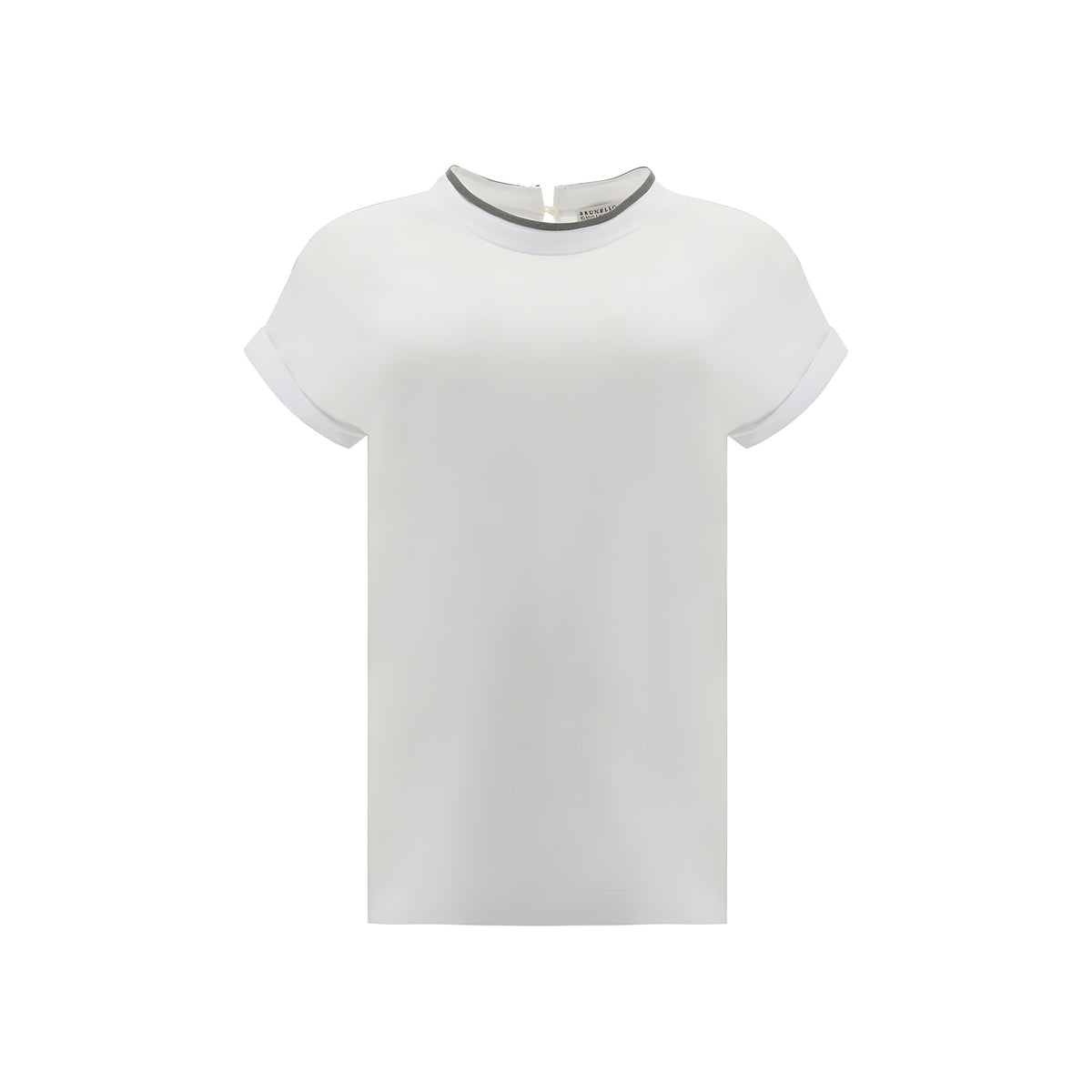 Brunello Cucinelli Tricou Alb din Elastan
