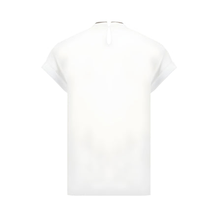 Brunello Cucinelli Tricou Alb din Elastan