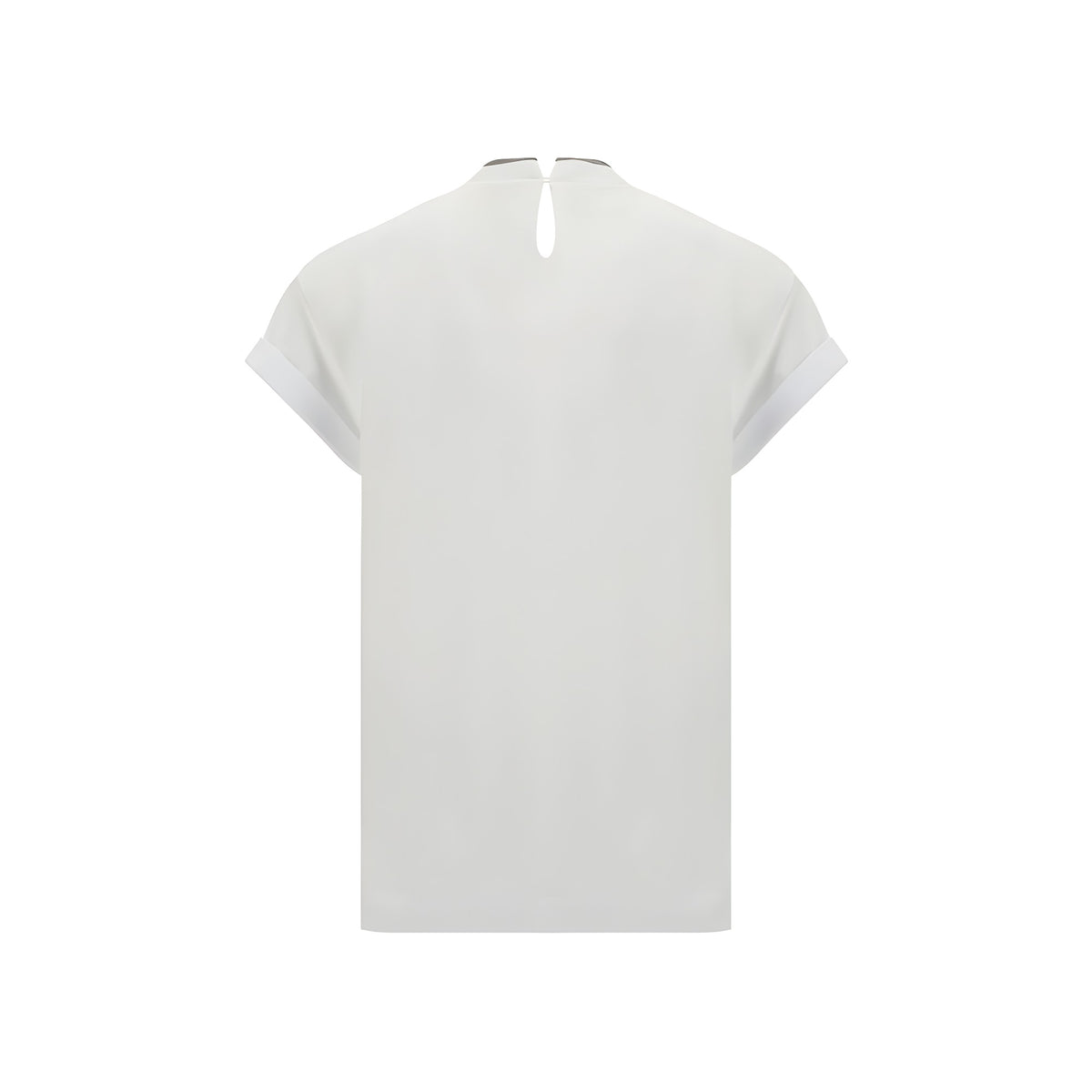 Brunello Cucinelli Tricou Alb din Elastan