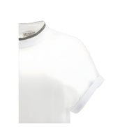 Brunello Cucinelli Tricou Alb din Elastan