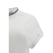 Brunello Cucinelli Tricou Alb din Elastan