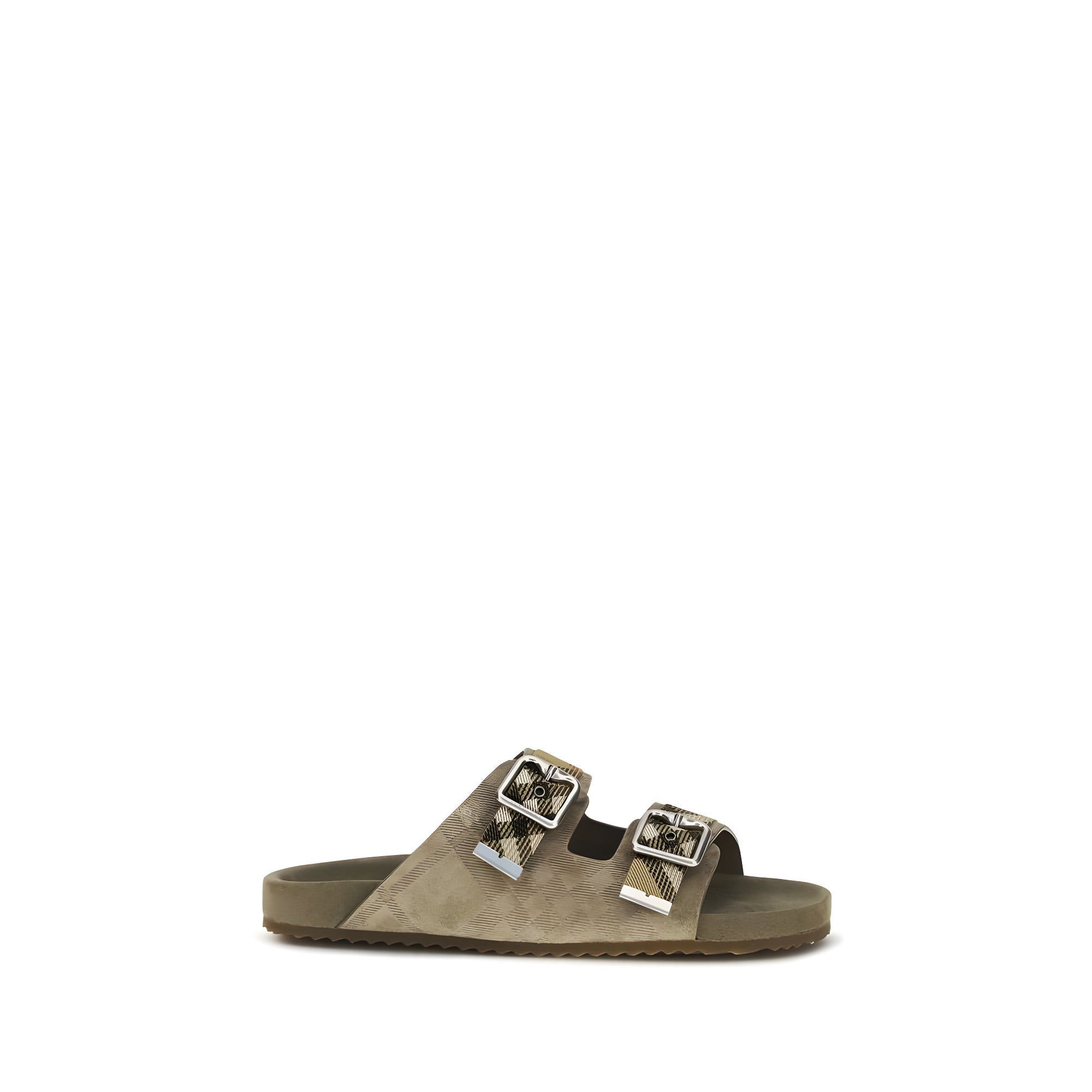 Sandale plate Burberry din piele de vițel bej