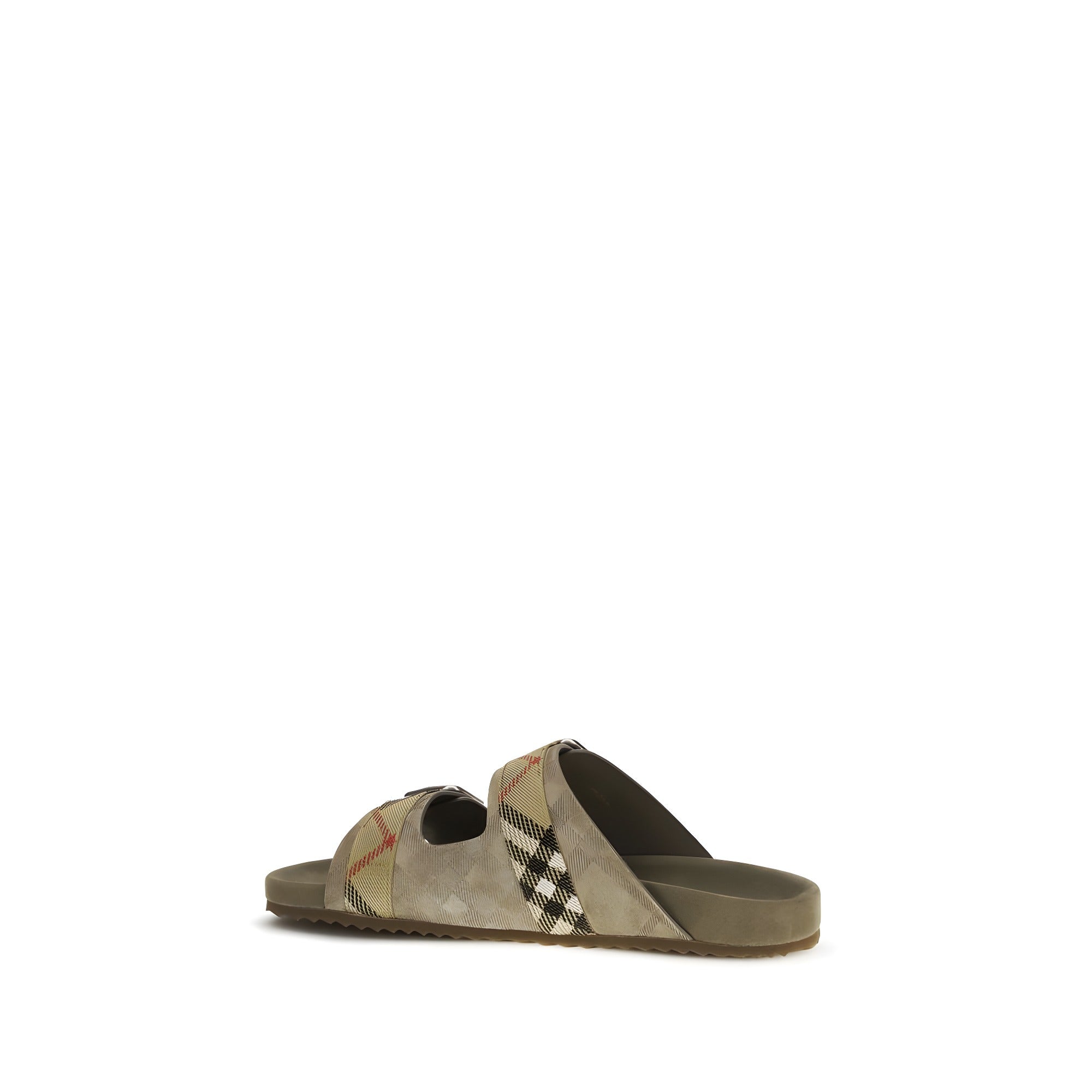 Sandale plate Burberry din piele de vițel bej