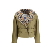Jachetă lungă Burberry bej din bumbac
