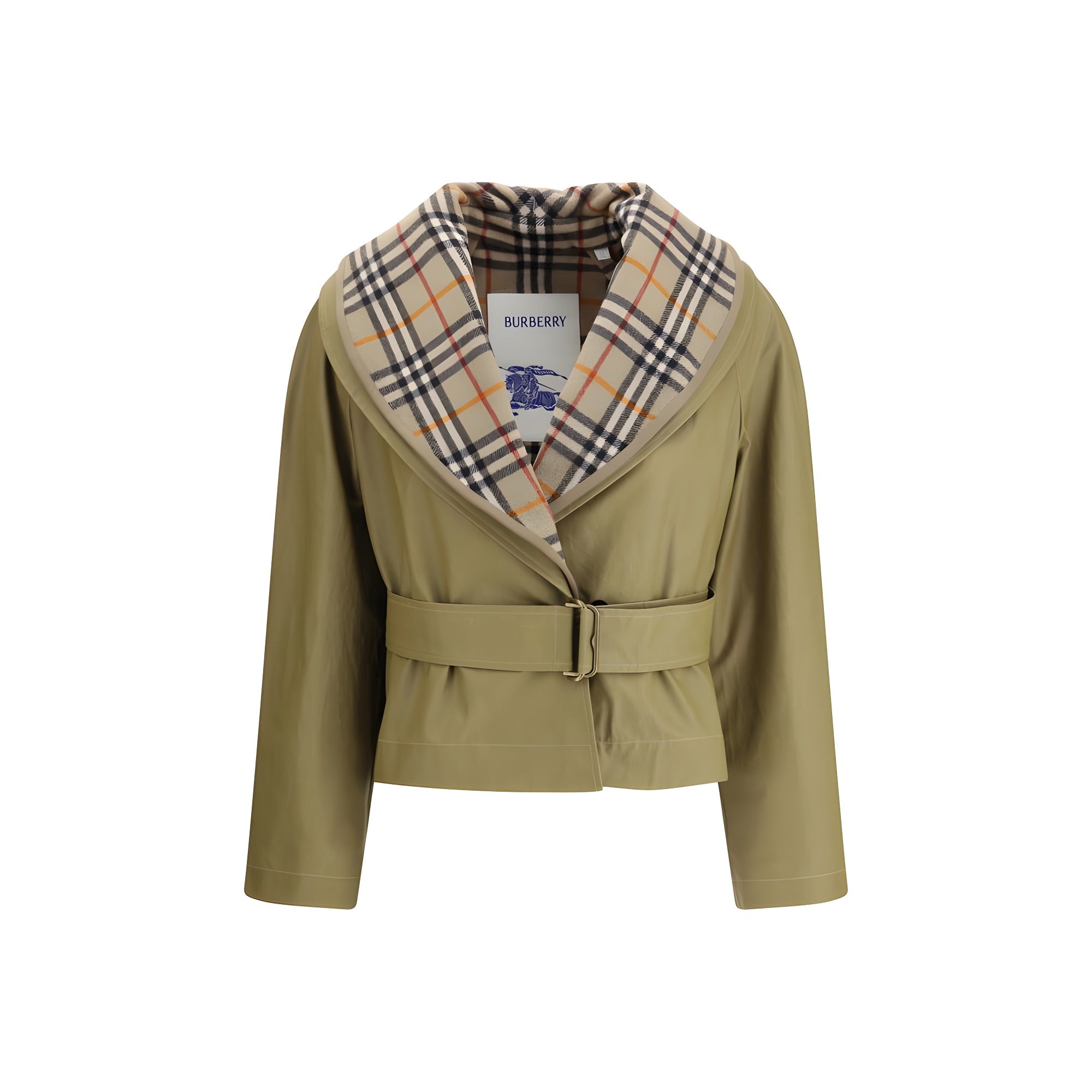 Jachetă lungă Burberry bej din bumbac