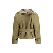 Jachetă lungă Burberry bej din bumbac