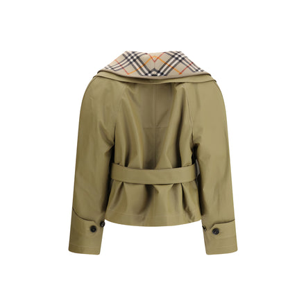 Jachetă lungă Burberry bej din bumbac