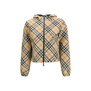 Jachetă lungă Burberry bej din poliester