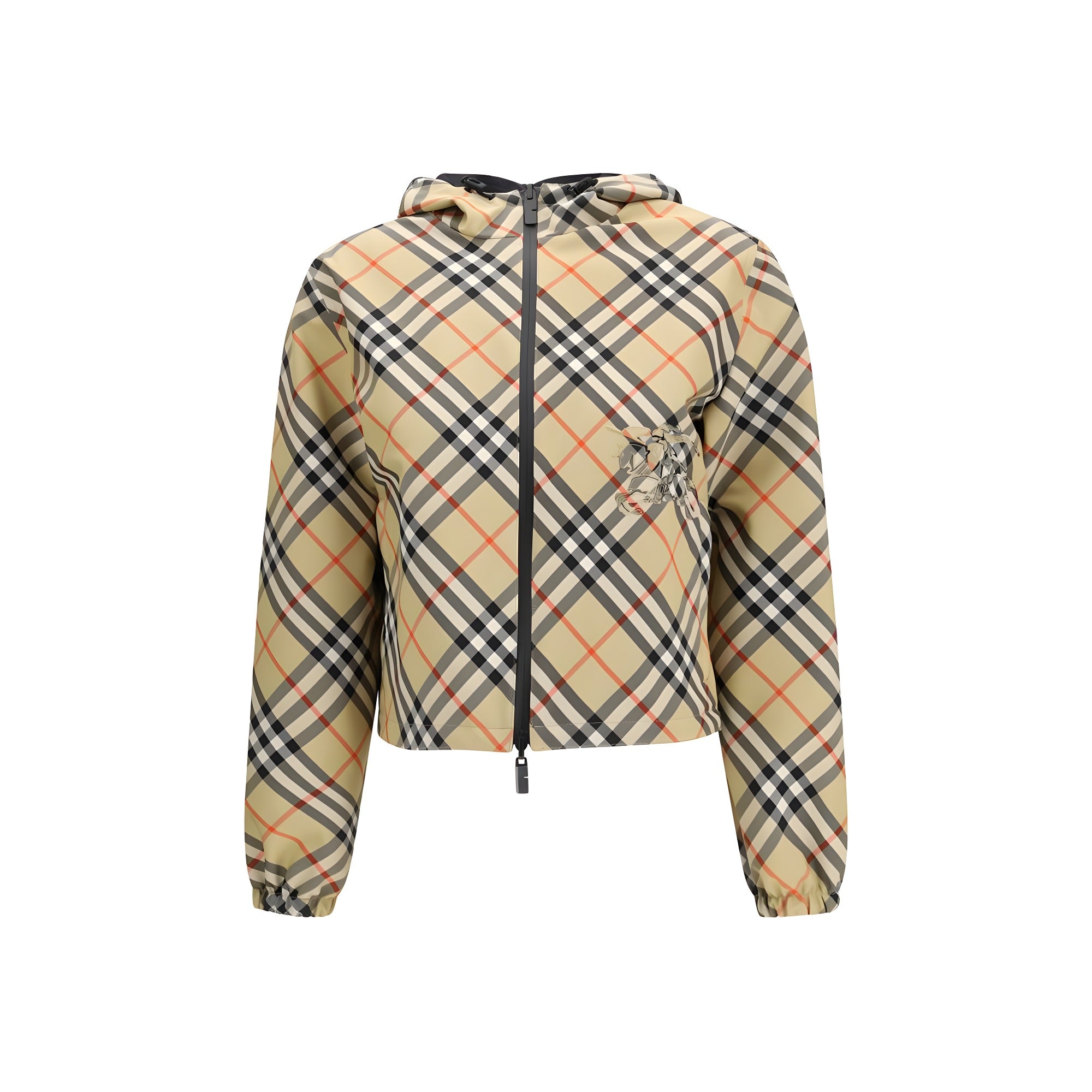 Jachetă lungă Burberry bej din poliester