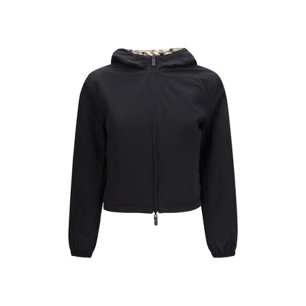 Jachetă lungă Burberry bej din poliester