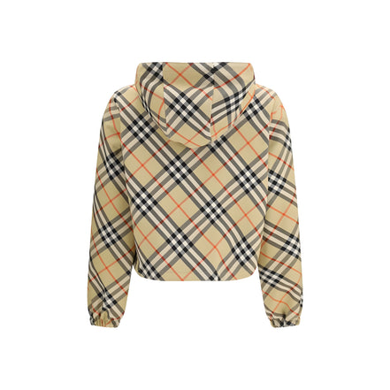 Jachetă lungă Burberry bej din poliester