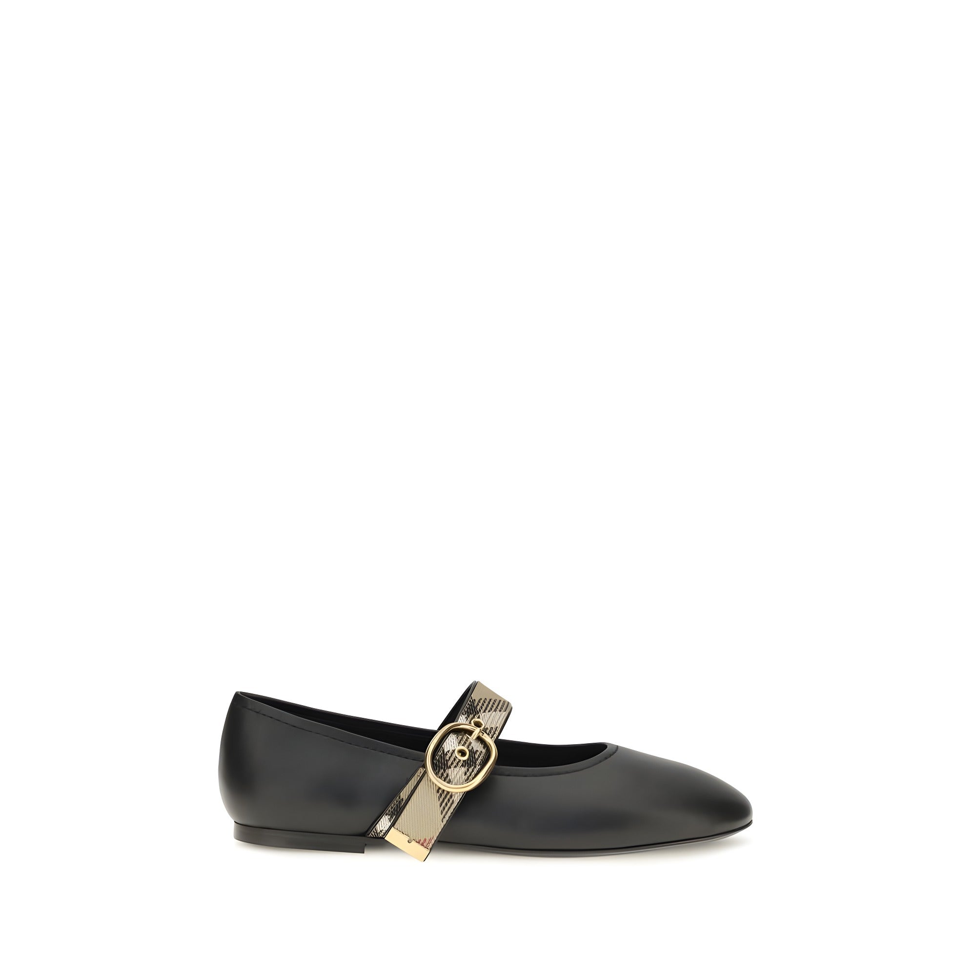 Balerini Burberry negri din piele
