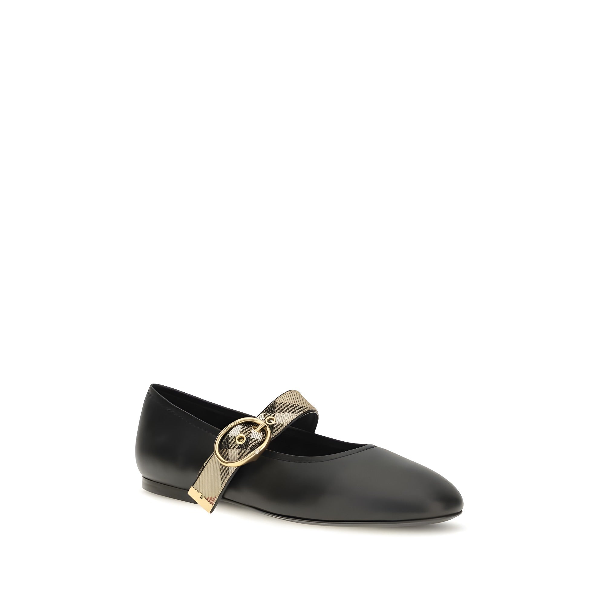 Balerini Burberry negri din piele