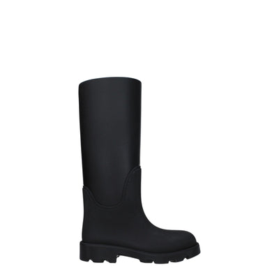 Cizme de ploaie Burberry negre din bumbac