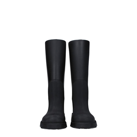 Cizme de ploaie Burberry negre din bumbac
