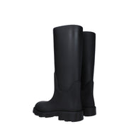 Cizme de ploaie Burberry negre din bumbac