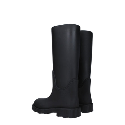 Cizme de ploaie Burberry negre din bumbac