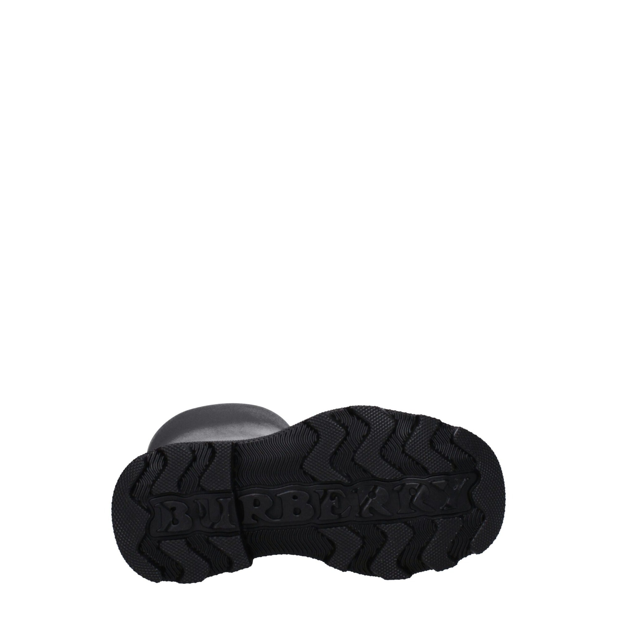 Cizme de ploaie Burberry negre din bumbac