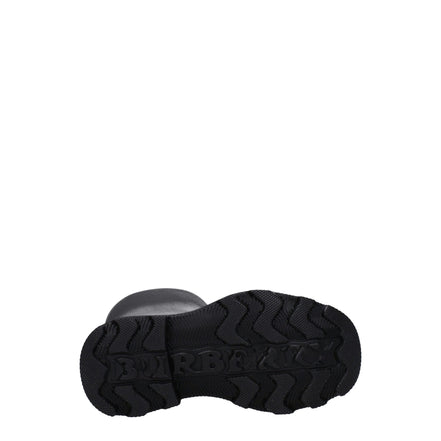 Cizme de ploaie Burberry negre din bumbac
