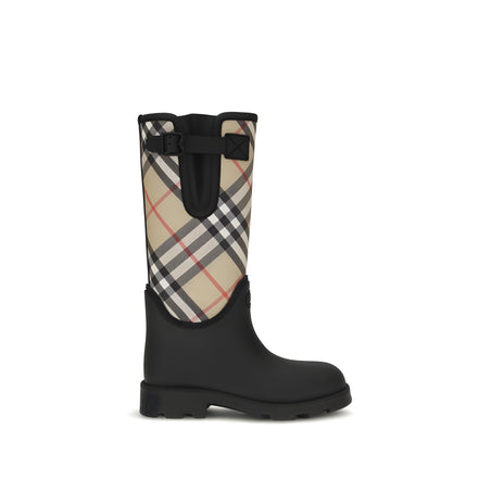 Cizme de ploaie Burberry negre din cauciuc