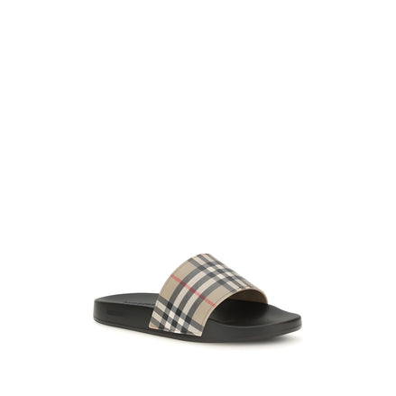 Papuci Burberry negri din cauciuc