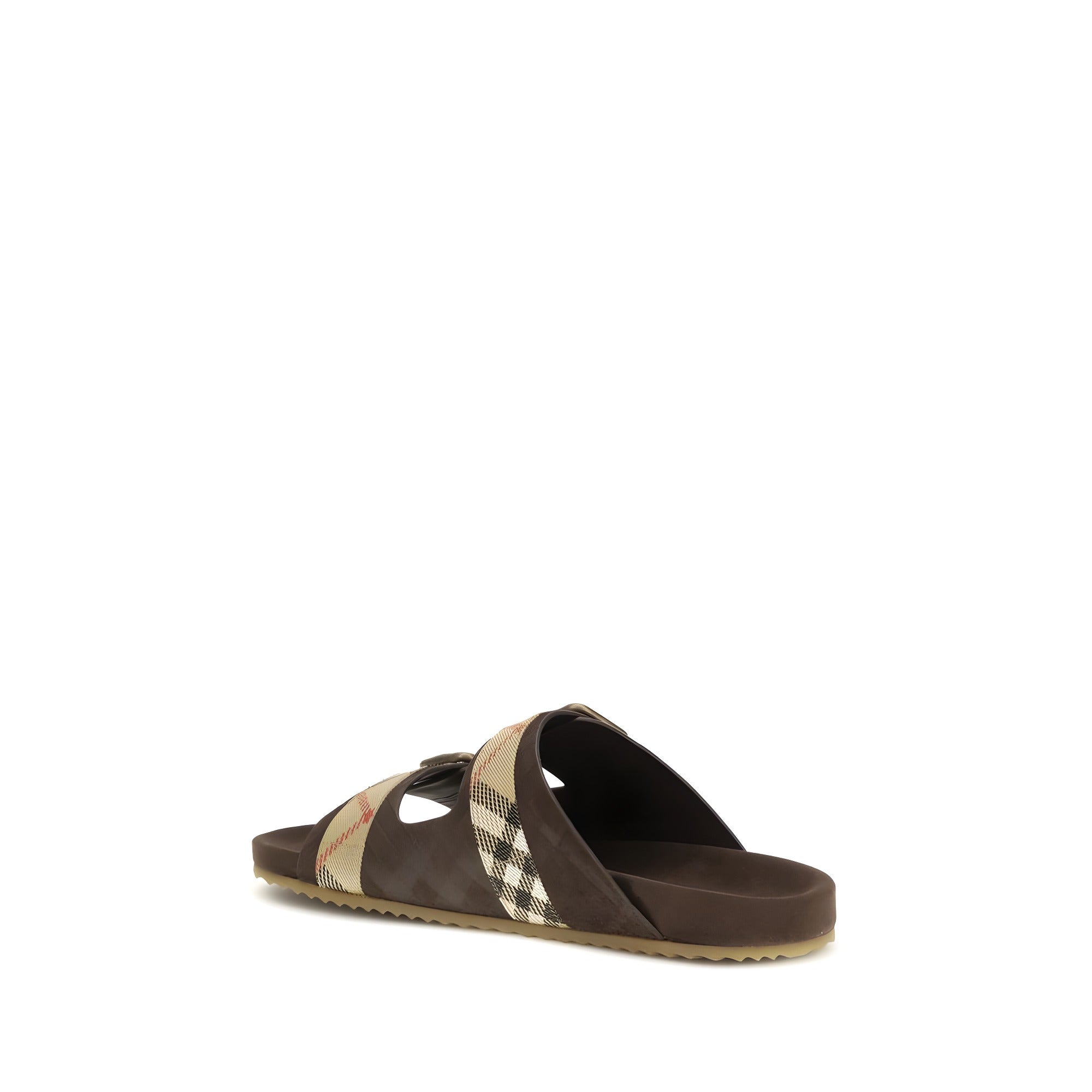 Sandale plate Burberry din piele de vițel maro