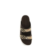 Sandale plate Burberry din piele de vițel maro